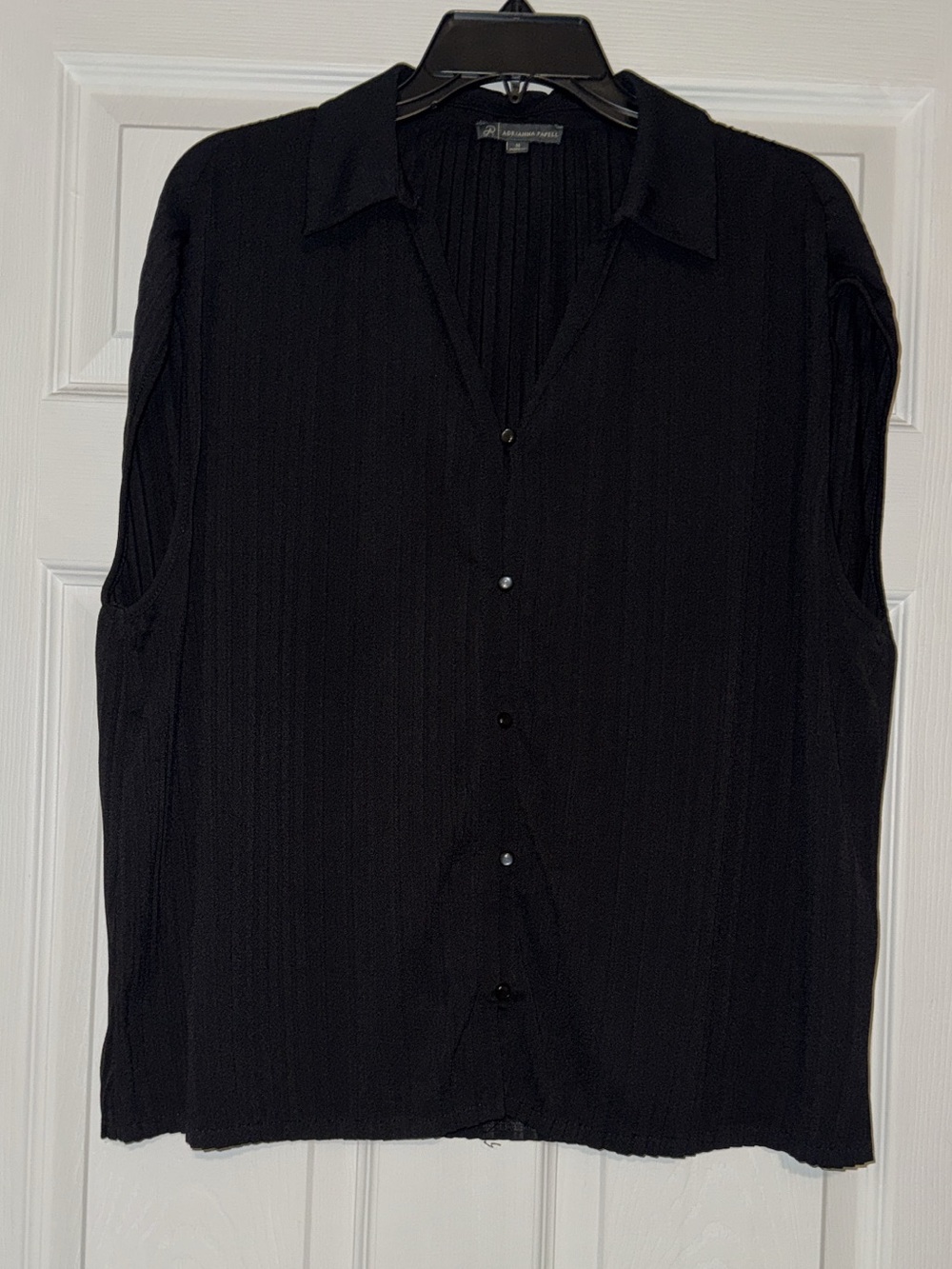 Adrianna Papell - Black Pleated Sleeveless Blouse
